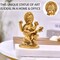 Brass Saraswati Statue Hindu Goddess of Knowledge Religious Beautiful Sitting on Lotus Saraswati Idol Sculpture for Basant Panchmi Home Temple Mandir Decor - Teacher’s Day Gift